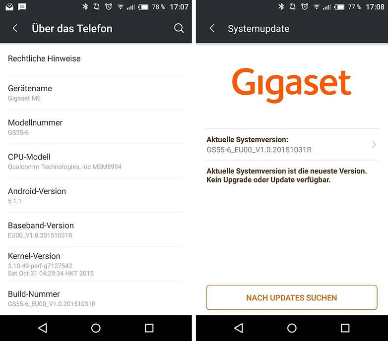 gigaset me software version