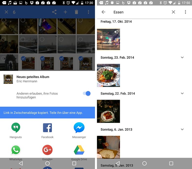 google photos sharing tagging de