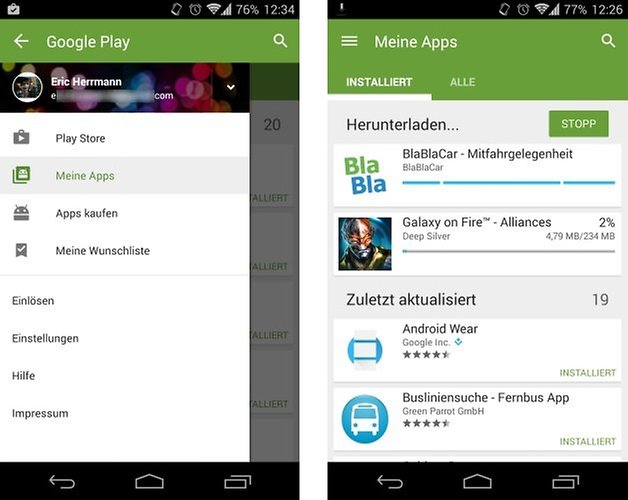google play store abort download de