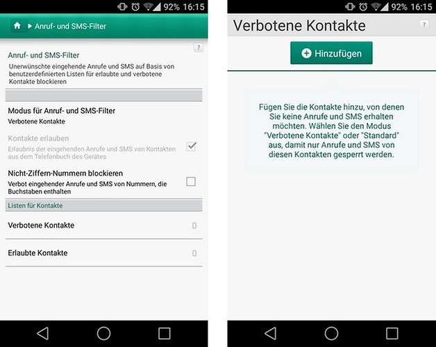 kaspersky blocked callers german