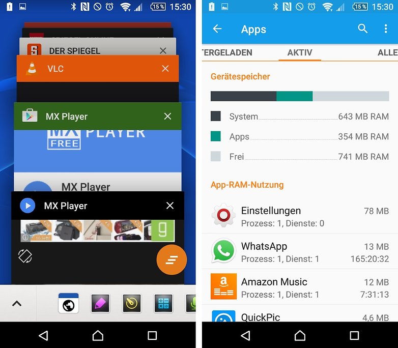 multitasking free ram sony