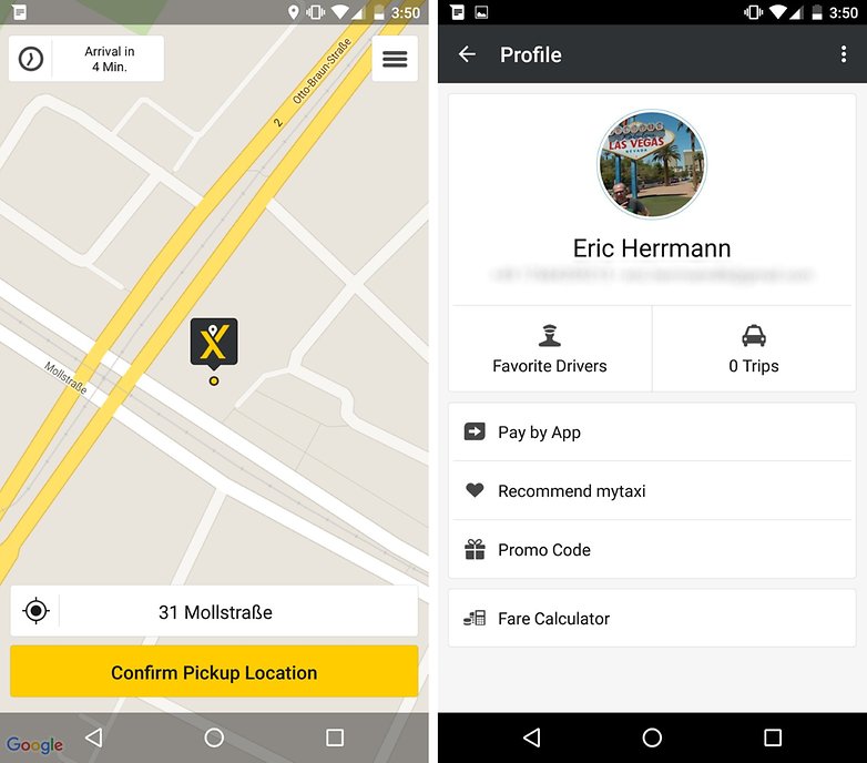 mytaxi find ride