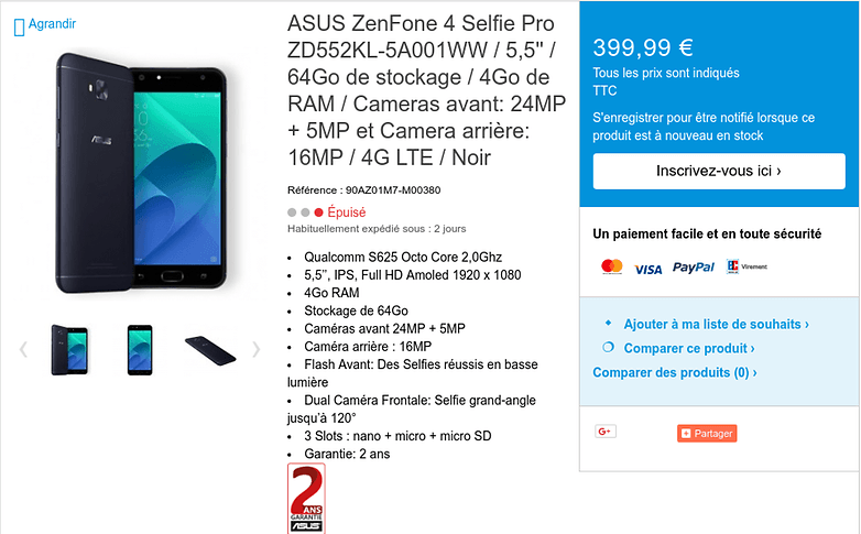 ASUS ZenFone 4 Selfie Pro ZD552KL