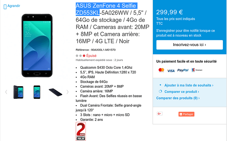 ASUS ZenFone 4 Selfie ZD553KL