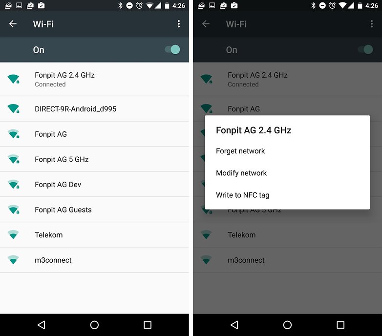 Configurações de wifi do android 60