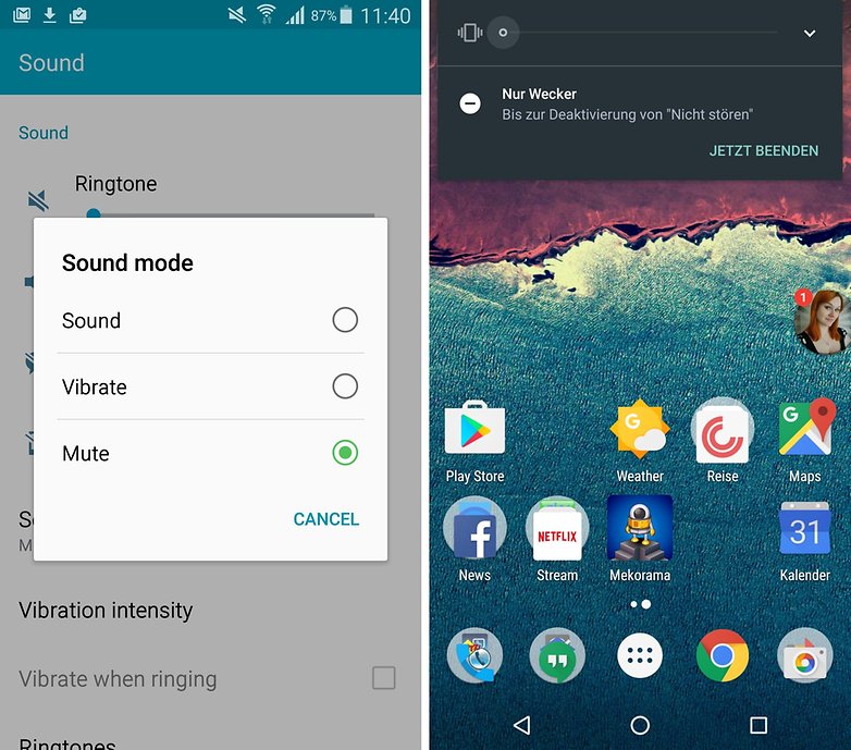 android lollipop marshmallow silent mode