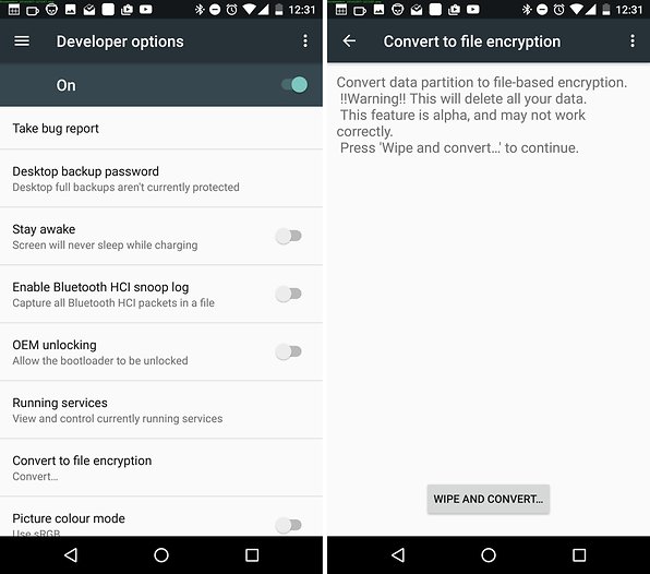 android nougat file encryption