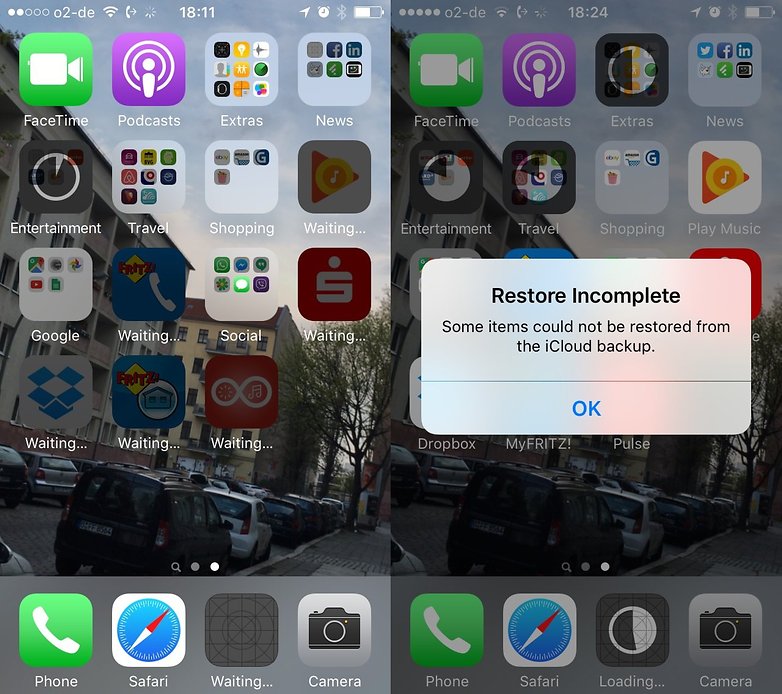apple keychain restore fail
