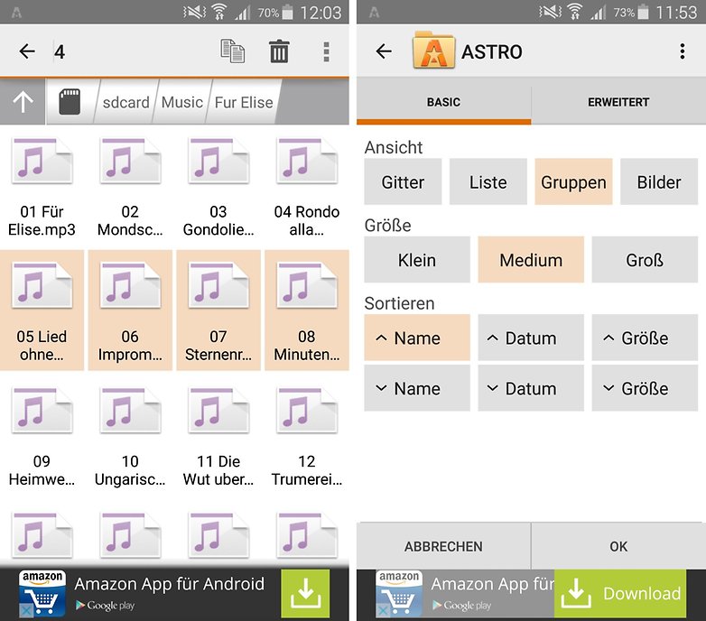 astro sort files de
