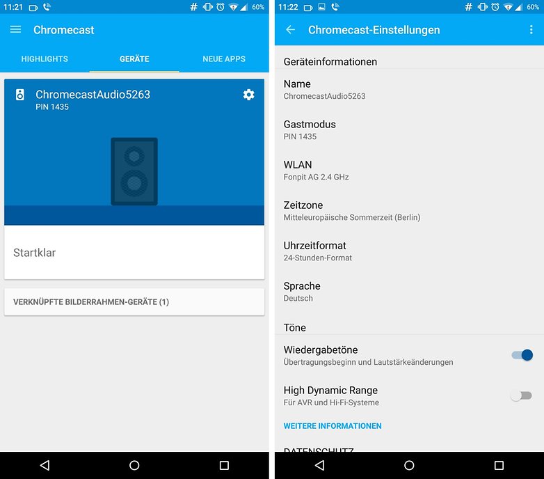chromecast new app audio settings de