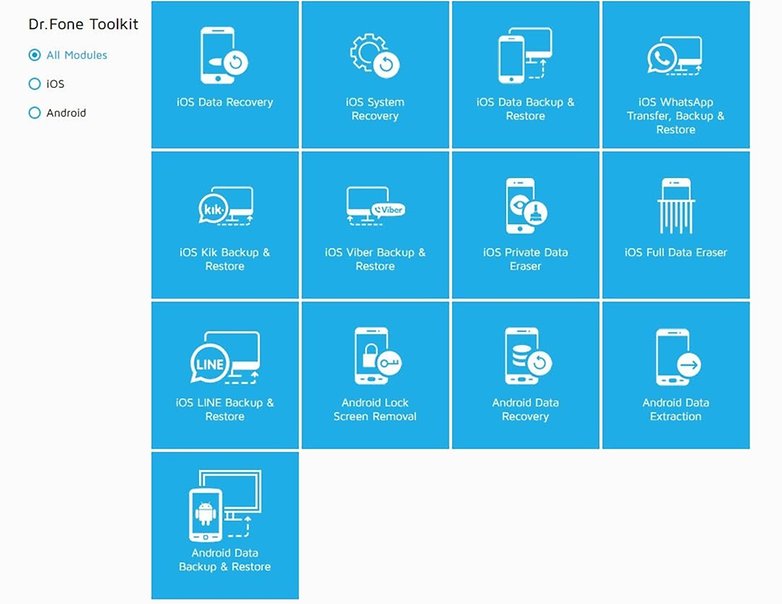 dr fone toolkit features