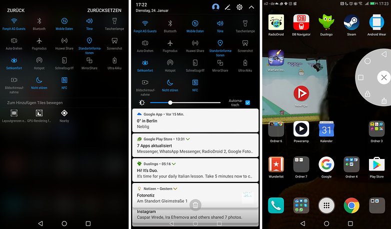emui 5 quick settings