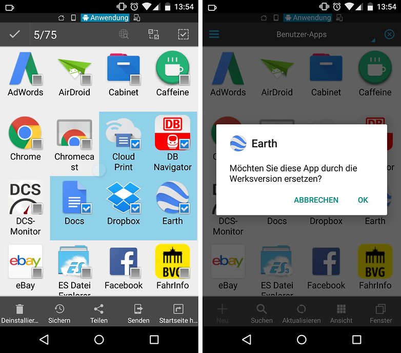 es file explorer mass delete de