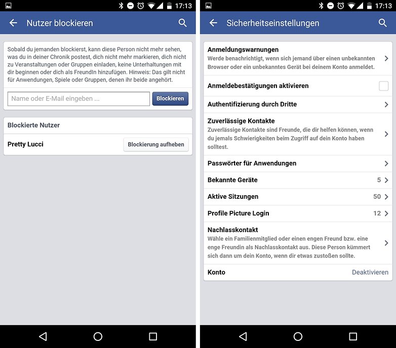 facebook blocked users de