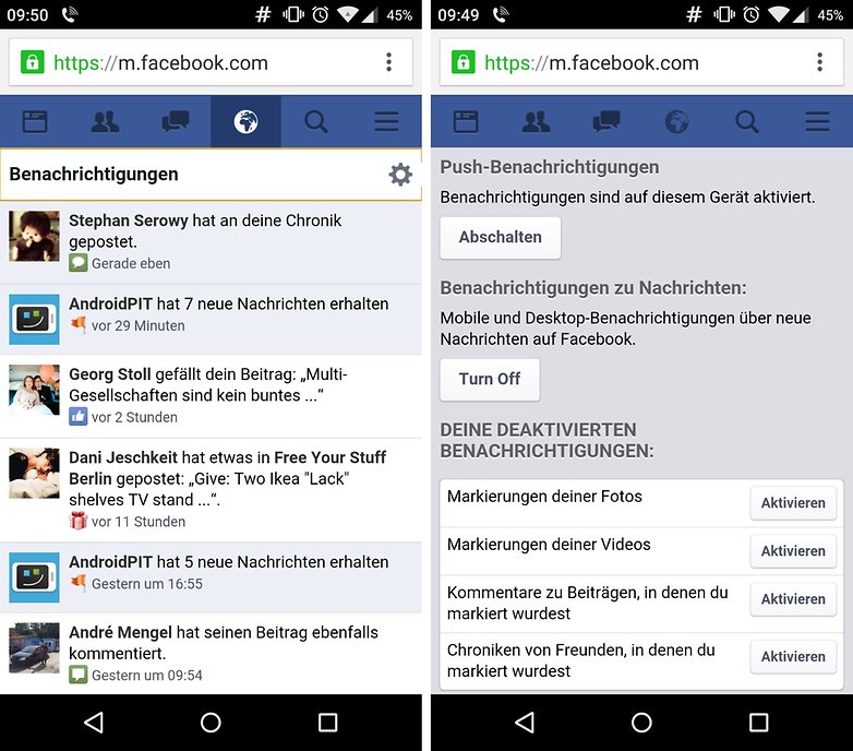 facebook push api configure de