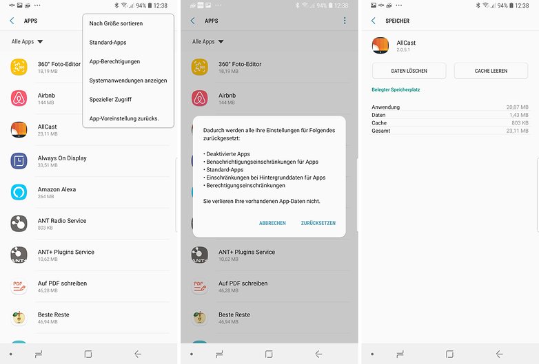 google app settings reset de 2018 11
