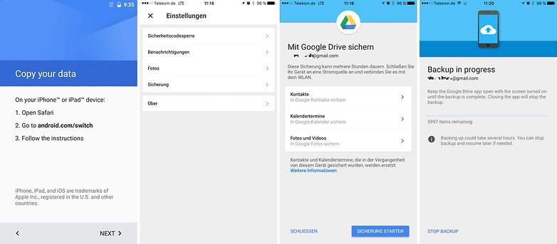 google drive backup ios