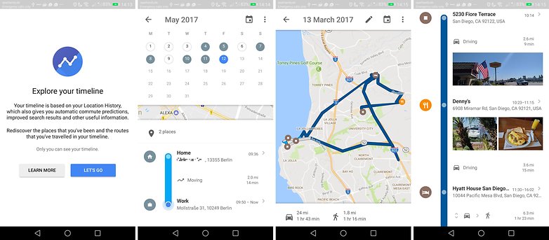 google maps timeline