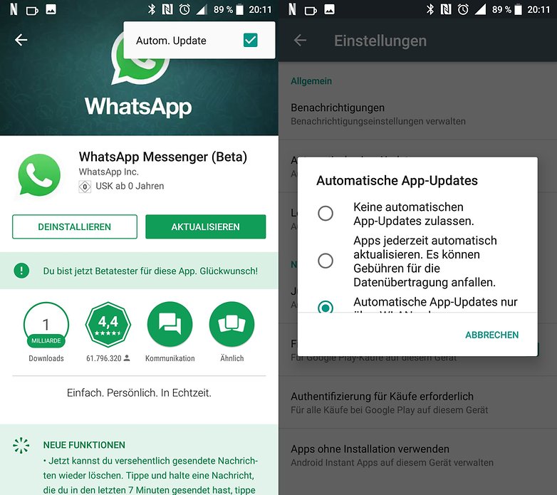 google play aktualisierungen 2017