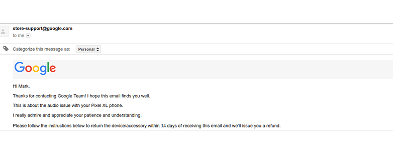google refund buckman