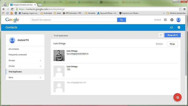 google contacts website merge