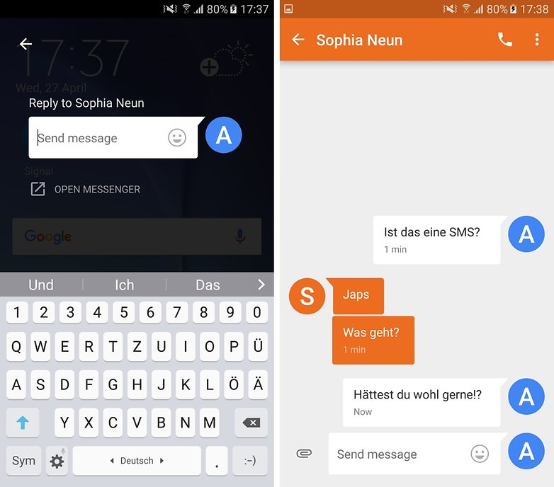google messenger quick reply
