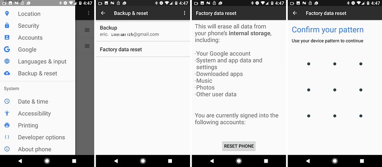 google pixel factory reset
