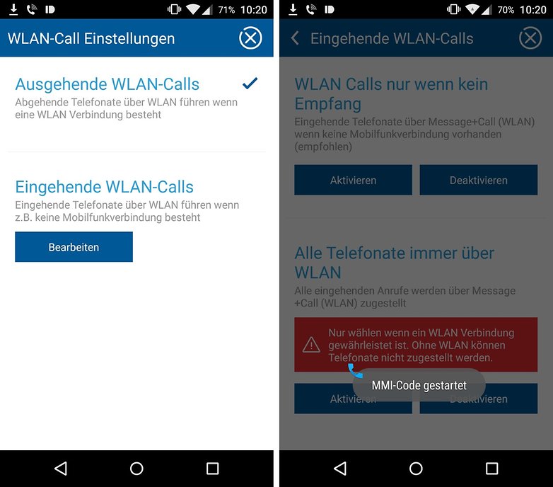 incoming wifi calls o2 de