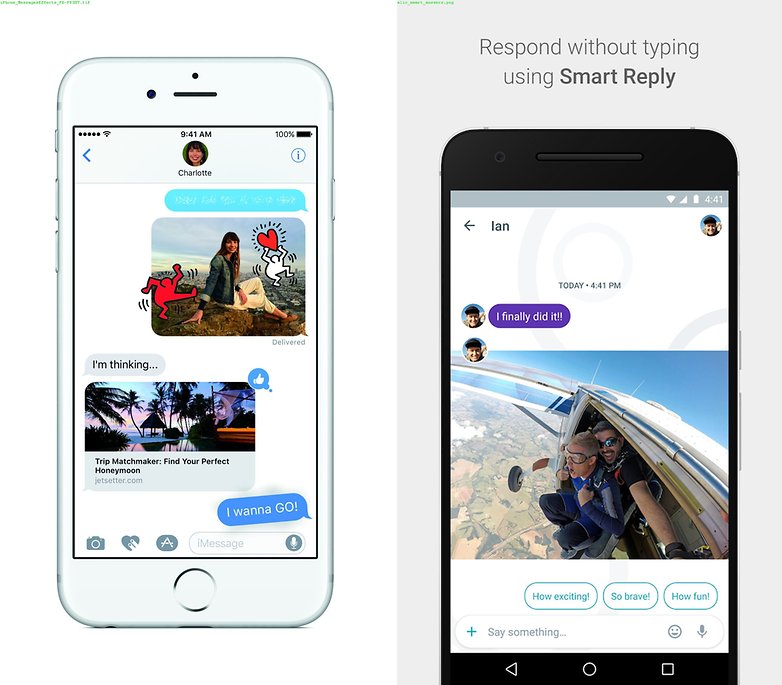 ios 10 vs android imessage allo