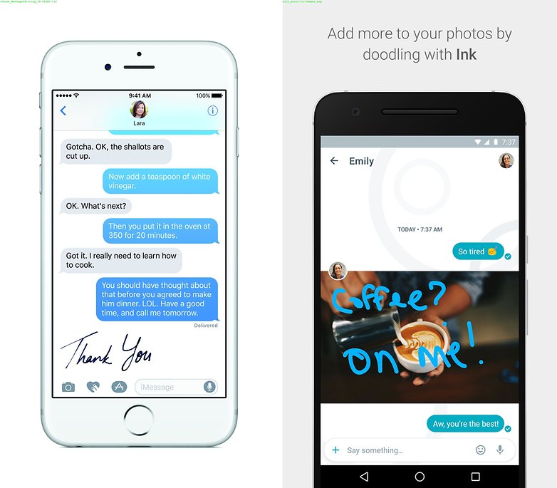 ios 10 vs android imessage allo 1