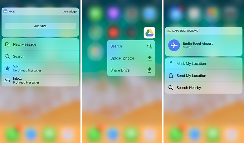 ios 11 app context menus