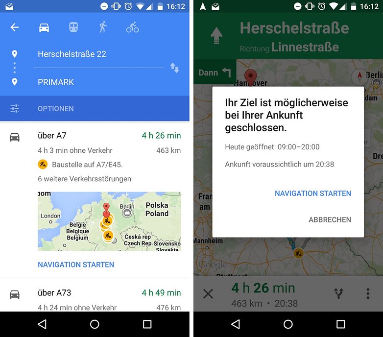 maps warning too late de