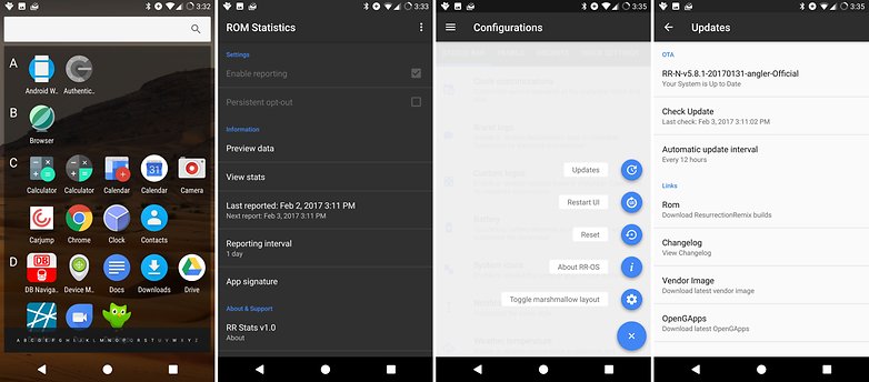 resurrection remix update settings