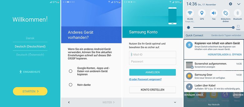 samsung galaxy s6 setup assistant de