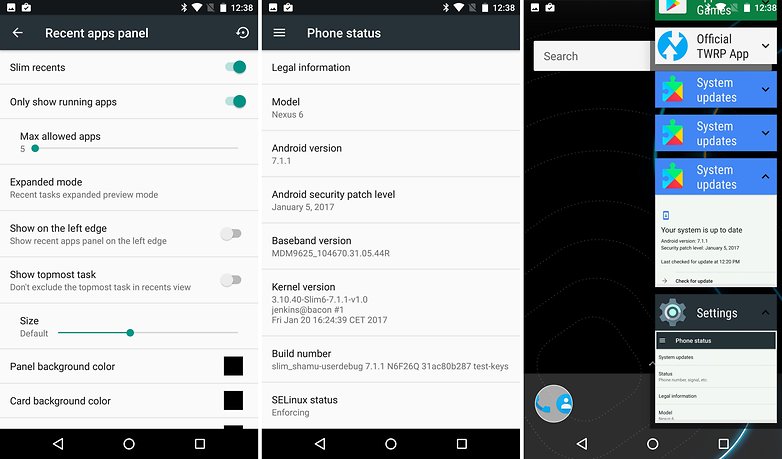 slim roms nougat recents
