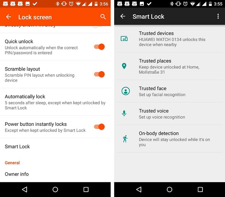 smart lock settings