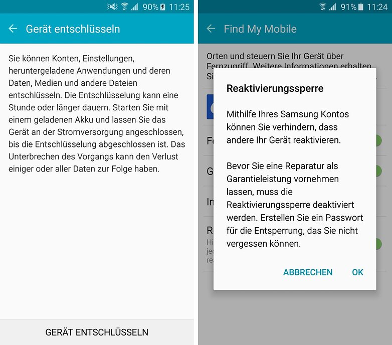 smartphone encryption reactivation lock de