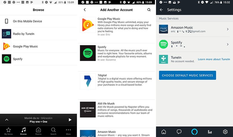 sonos play one music services