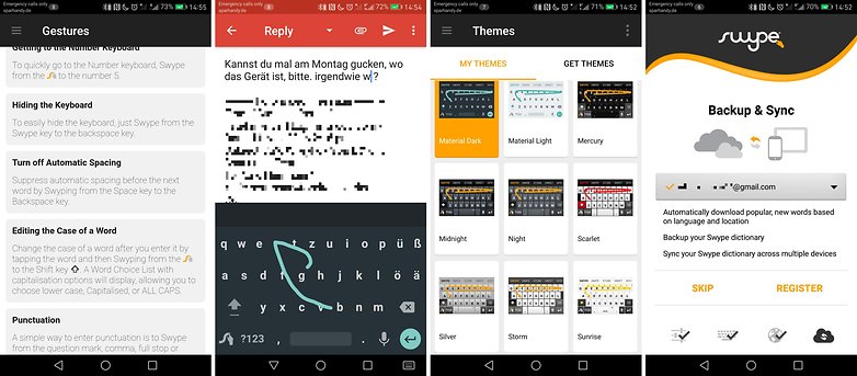 swype keyboard screens