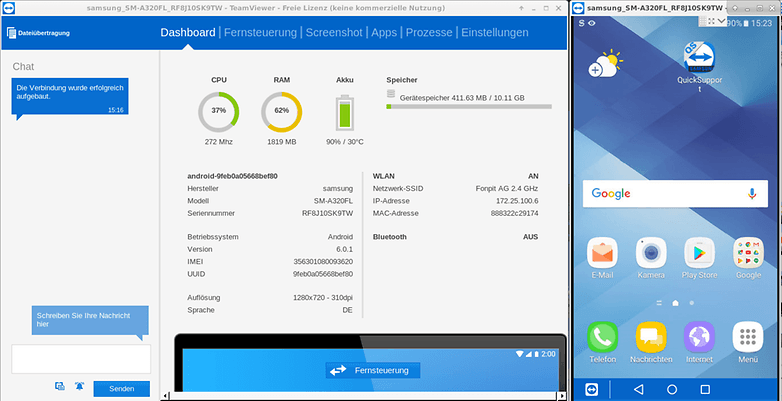 teamviewer android steuern