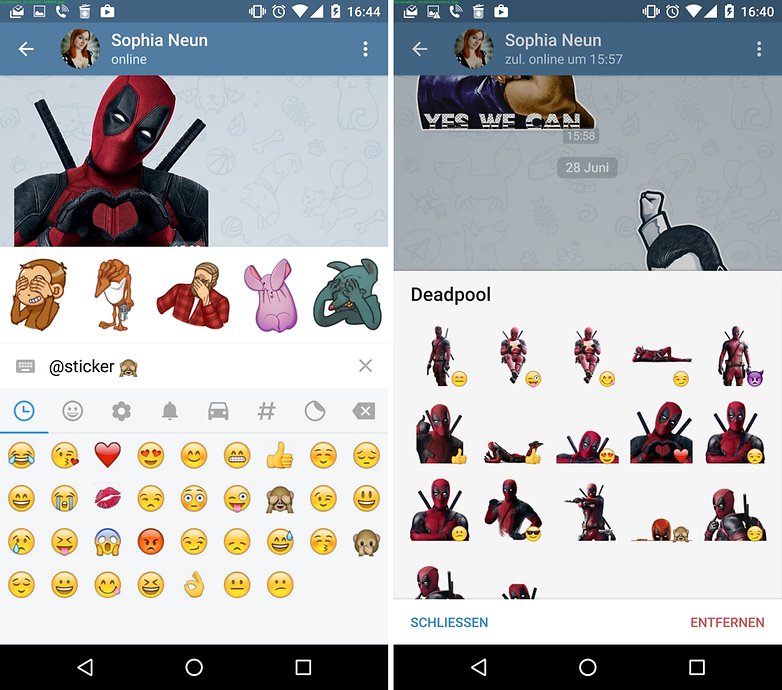 telegram delete choose stickers de