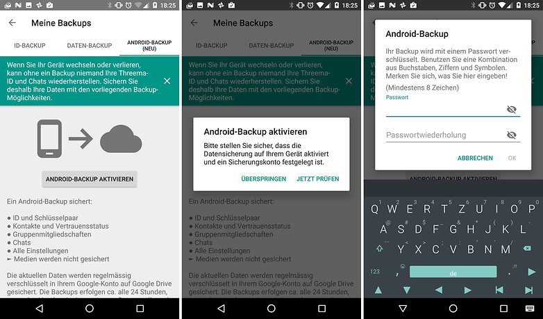 threema android auto backup de