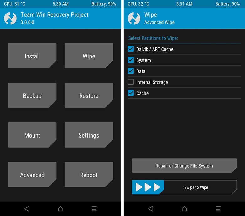 twrp wipe