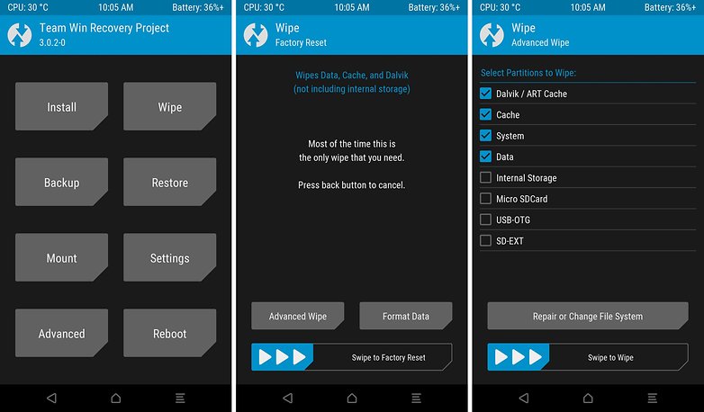twrp advanced wipe