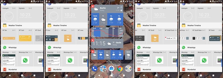 weather timeline widgets