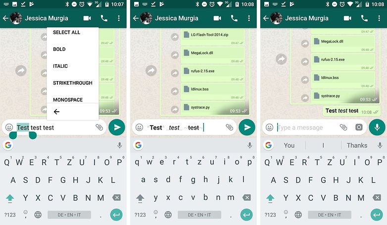 whatsapp new formatting menu
