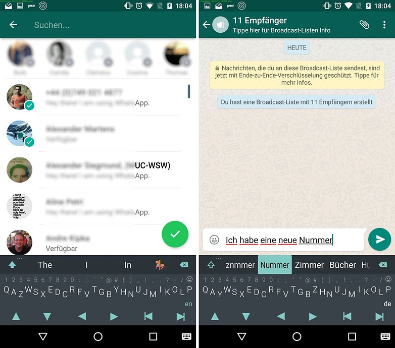 whatsapp broadcast de