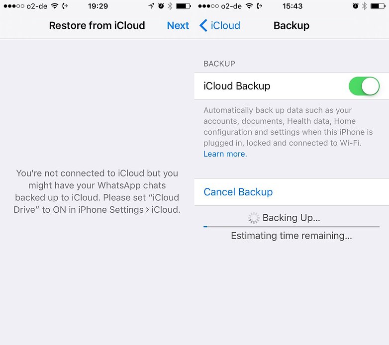 icloud ios backup whatsapp