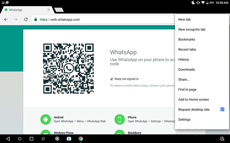 whatsapp web download for tablet