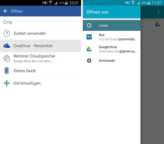 android microsoft word app switch a onedrive account